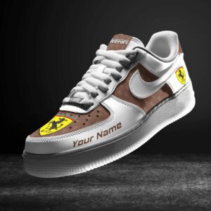 Ferrari Brown Air Force 1 Sneakers AF1 Limited Shoes For Cars Fan LAF2196