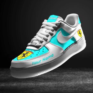 Ferrari Cyan Air Force 1 Sneakers AF1 Limited Shoes For Cars Fan LAF2198