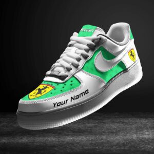 Ferrari Light Green Air Force 1 Sneakers AF1 Limited Shoes For Cars Fan LAF2192