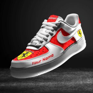 Ferrari Red Air Force 1 Sneakers AF1 Limited Shoes For Cars Fan LAF2193