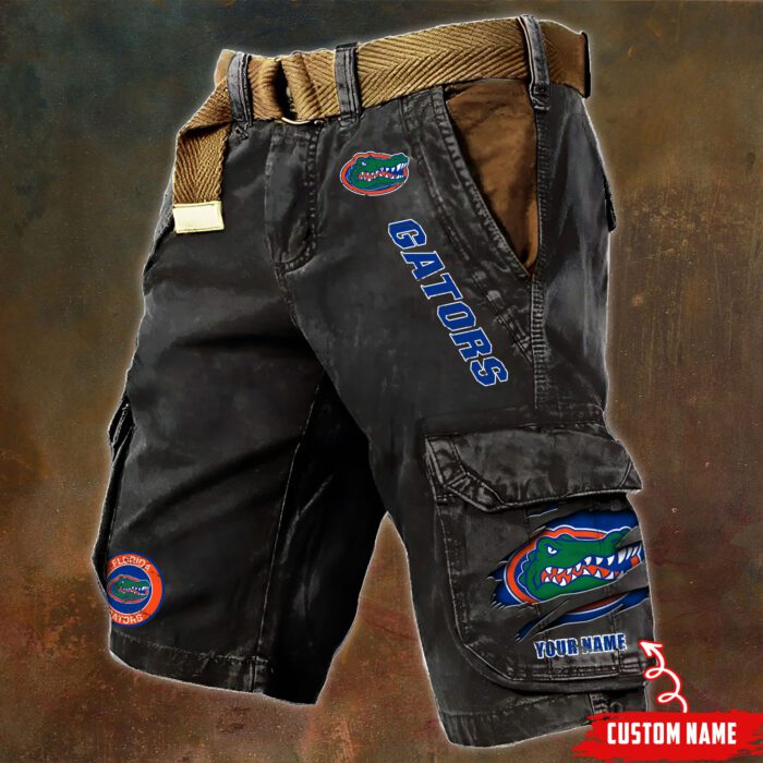 Florida Gators NCAA Pocket Print Cargo Shorts V2 Custom Name MCS1006