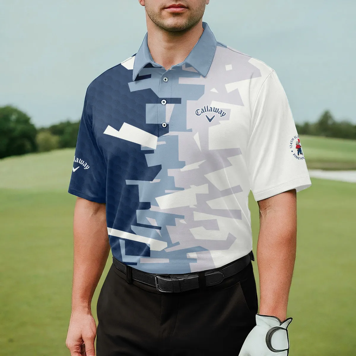 Golf Abstract Pattern 124th U.S. Open Pinehurst Callaway Polo Shirt Style Classic PLK1405