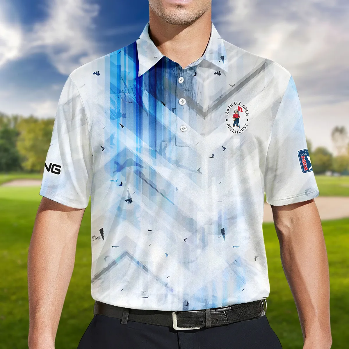 Golf Abstract Pattern 124th U.S. Open Pinehurst Ping Polo Shirt Style Classic PLK1394