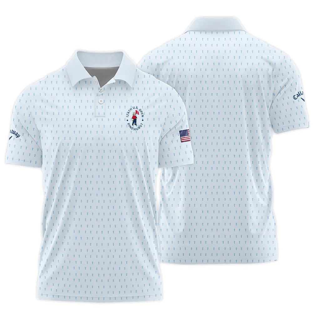 Golf Pattern Light Blue Cup 124th U.S. Open Pinehurst Callaway Polo Shirt Style Classic PLK1447