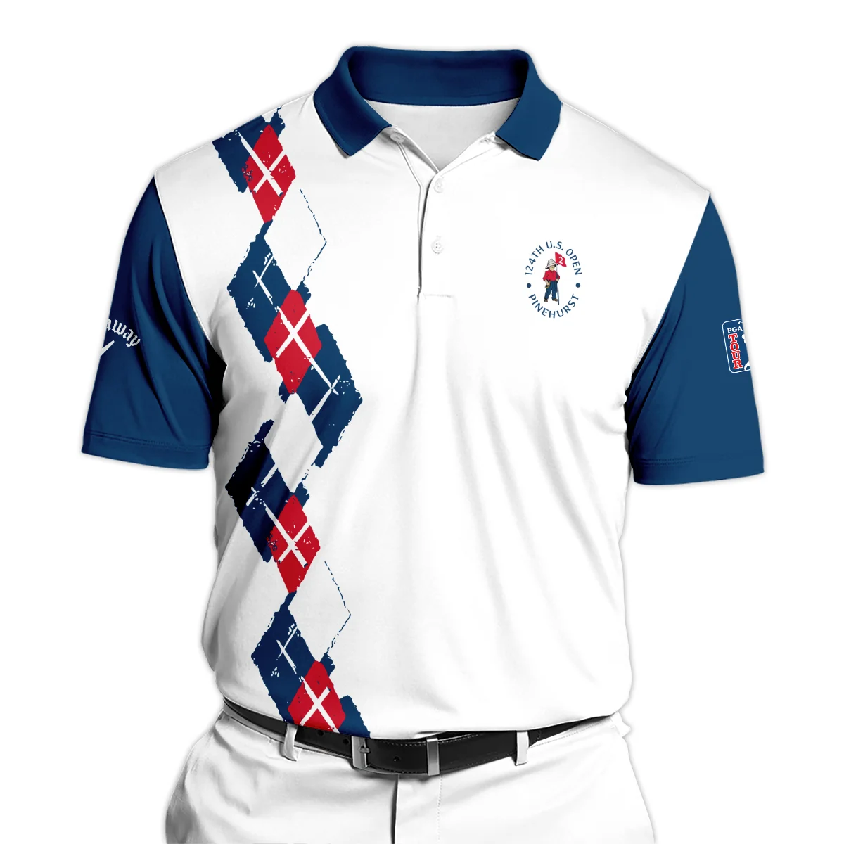 Golf Sport Pattern Blue Mix Color 124th U.S. Open Pinehurst Callaway Polo Shirt Style Classic PLK1370