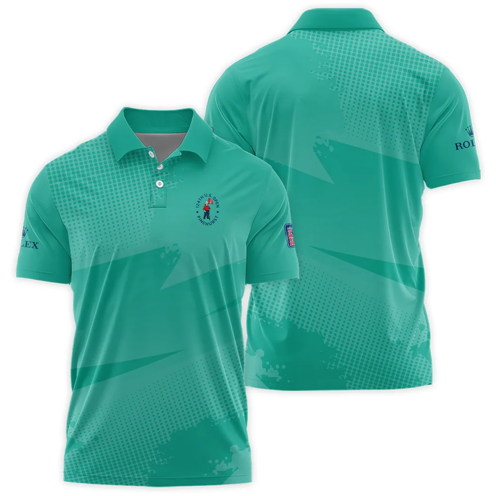 Golf Sport Pattern Green Mix Color 124th U.S. Open Pinehurst Rolex Polo Shirt Style Classic PLK1344