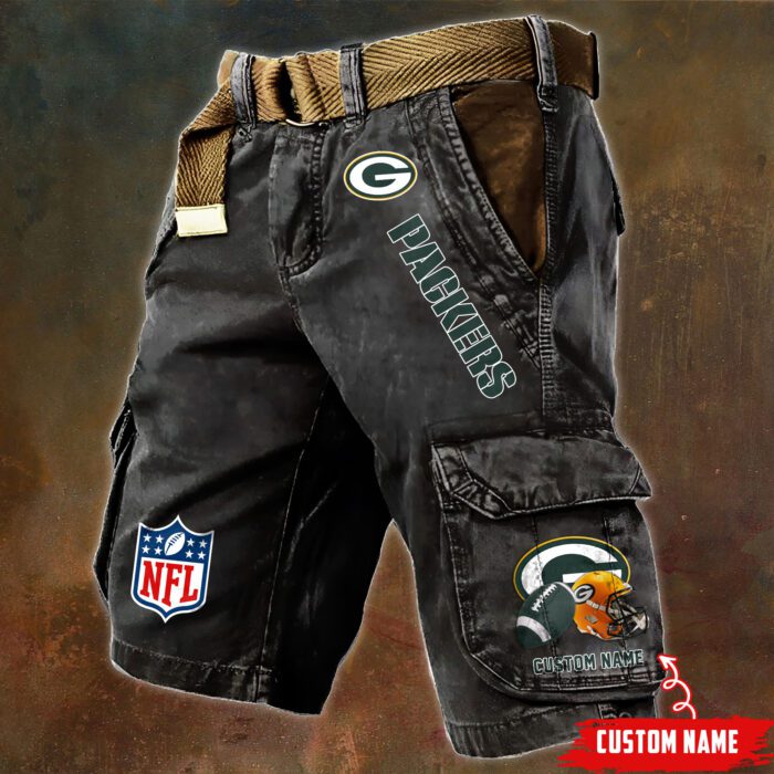 Green Bay Packers NFL Football Custom Name Pocket Print Cargo Shorts V2 Perfect Gift For Fans MCS1241