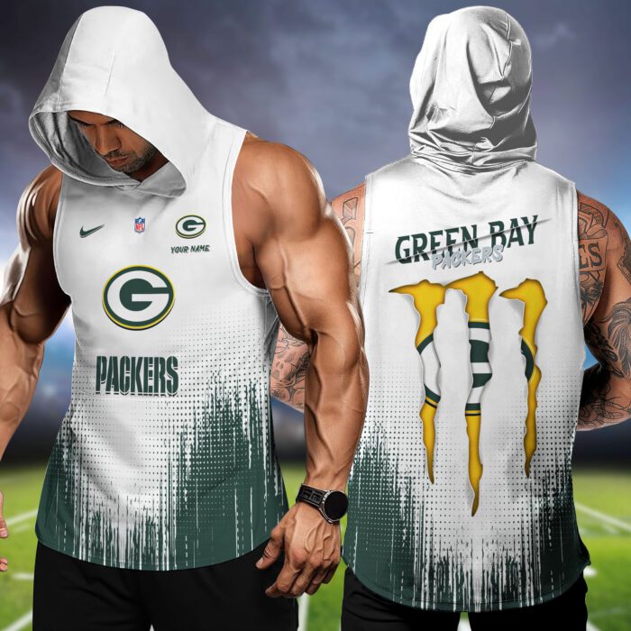 Green Bay Packers NFL Hoodie Tank Top Workout Outfit WHT1171