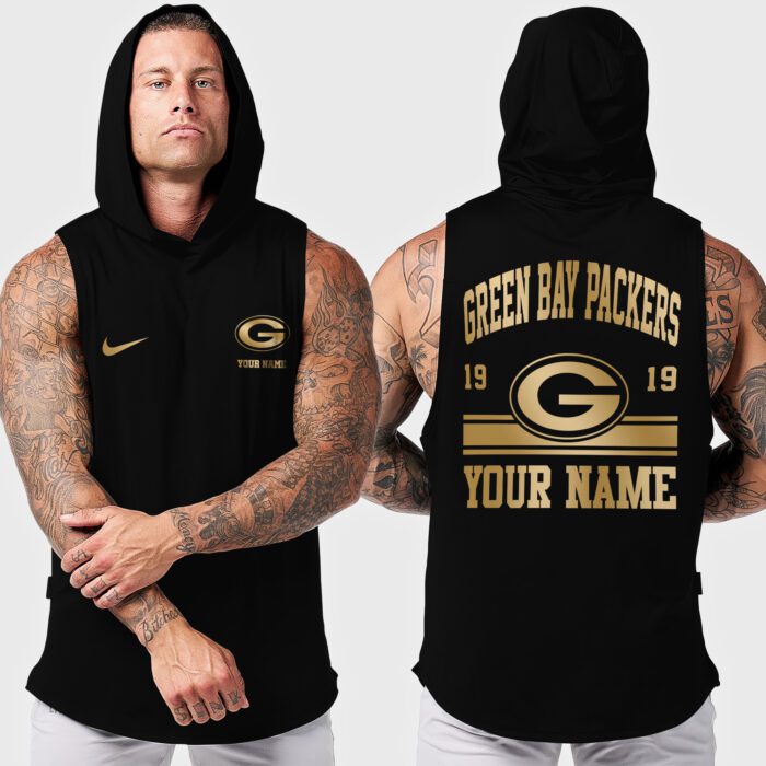 Green Bay Packers NFL Personalized Men Workout Hoodie Tank Tops WHT1299
