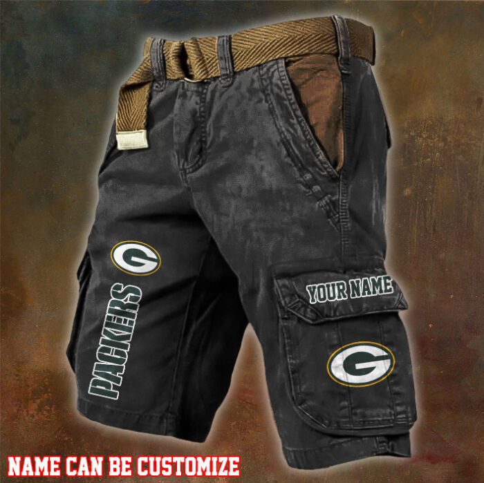 Green Bay Packers NFL Pocket Print Cargo Shorts V2 Custom Name For Fans MCS1272