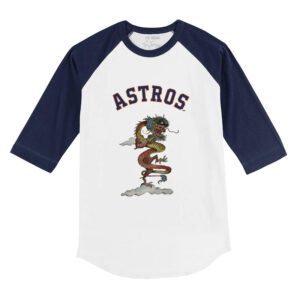 Houston Astros 2024 Year of the Dragon 3/4 Navy Blue Sleeve Raglan Shirt