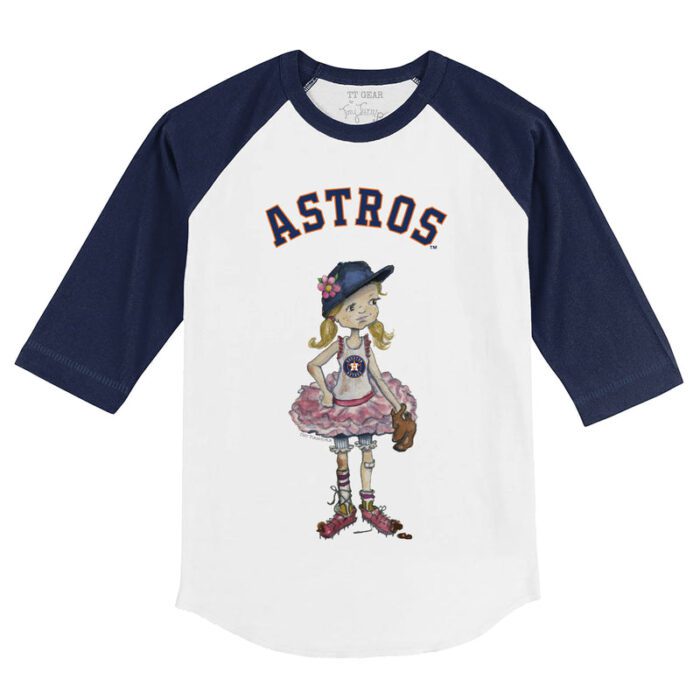 Houston Astros Babes 3/4 Navy Blue Sleeve Raglan Shirt