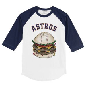 Houston Astros Burger 3/4 Navy Sleeve Raglan Shirt