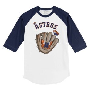 Houston Astros Butterfly Glove 3/4 Navy Blue Sleeve Raglan Shirt