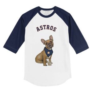 Houston Astros French Bulldog 3/4 Navy Blue Sleeve Raglan Shirt