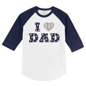 Houston Astros I Love Dad 3/4 Navy Blue Sleeve Raglan Shirt