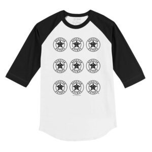 Houston Astros Logo Grid 3/4 Black Sleeve Raglan Shirt