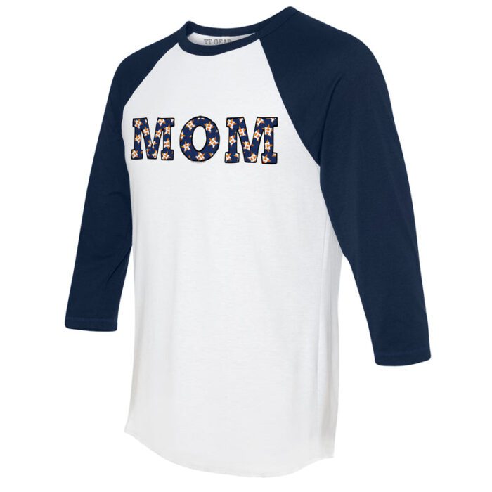 Houston Astros Mom 3/4 Navy Blue Sleeve Raglan Shirt