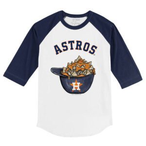 Houston Astros Nacho Helmet 3/4 Navy Blue Sleeve Raglan Shirt