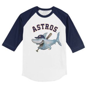 Houston Astros Shark 3/4 Navy Blue Sleeve Raglan Shirt
