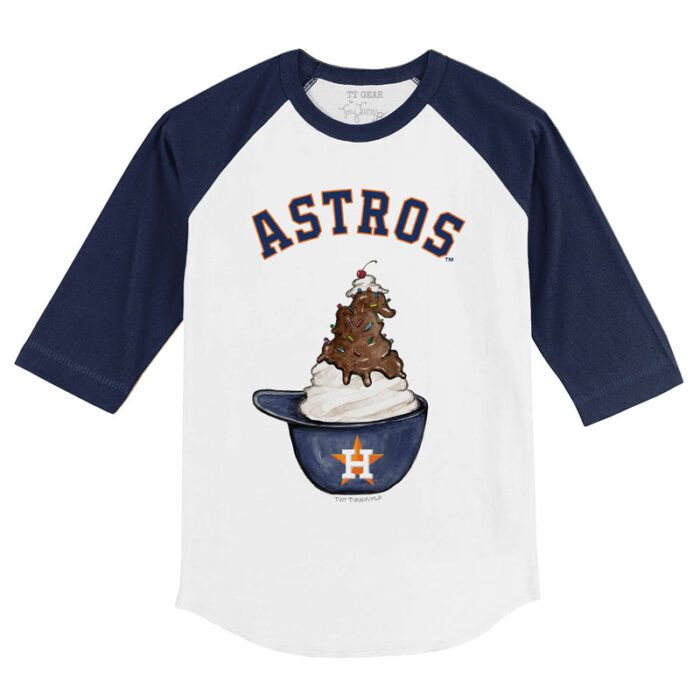 Houston Astros Sundae Helmet 3/4 Navy Blue Sleeve Raglan Shirt