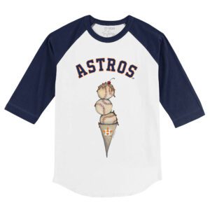 Houston Astros Triple Scoop 3/4 Navy Blue Sleeve Raglan Shirt