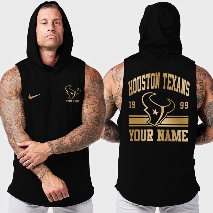 Houston Texans NFL Personalized Men Workout Hoodie Tank Tops WHT1300