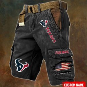 Houston Texans NFL Vintage Pocket Print Cargo Shorts V2 MCS1210