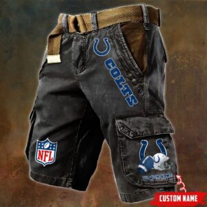 Indianapolis Colts NFL Football Custom Name Pocket Print Cargo Shorts V2 Perfect Gift For Fans MCS1245