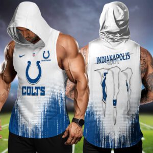 Indianapolis Colts NFL Hoodie Tank Top Workout Outfit WHT1178