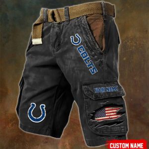 Indianapolis Colts NFL Vintage Pocket Print Cargo Shorts V2 MCS1212