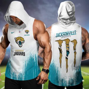Jacksonville Jaguars NFL Hoodie Tank Top Workout Outfit WHT1175