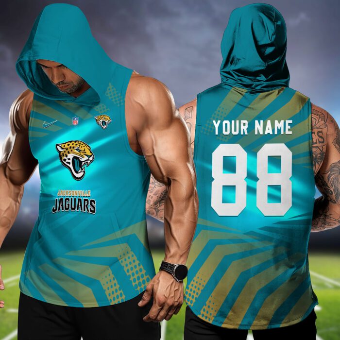 Jacksonville Jaguars NFL Hoodie Tank Top Workout Outfit WHT1204