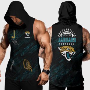 Jacksonville Jaguars NFL Men Workout Hoodie Tank Tops Custom Name WHT1079