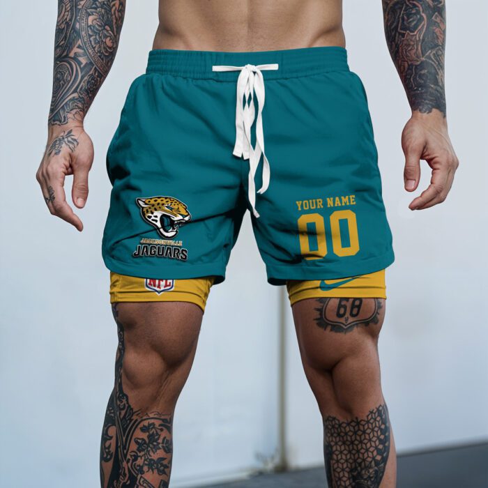 Jacksonville Jaguars NFL New Personalized Double Layer Shorts WDS1012