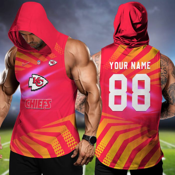 Kansas City Chiefs NFL Hoodie Tank Top Workout Outfit WHT1207