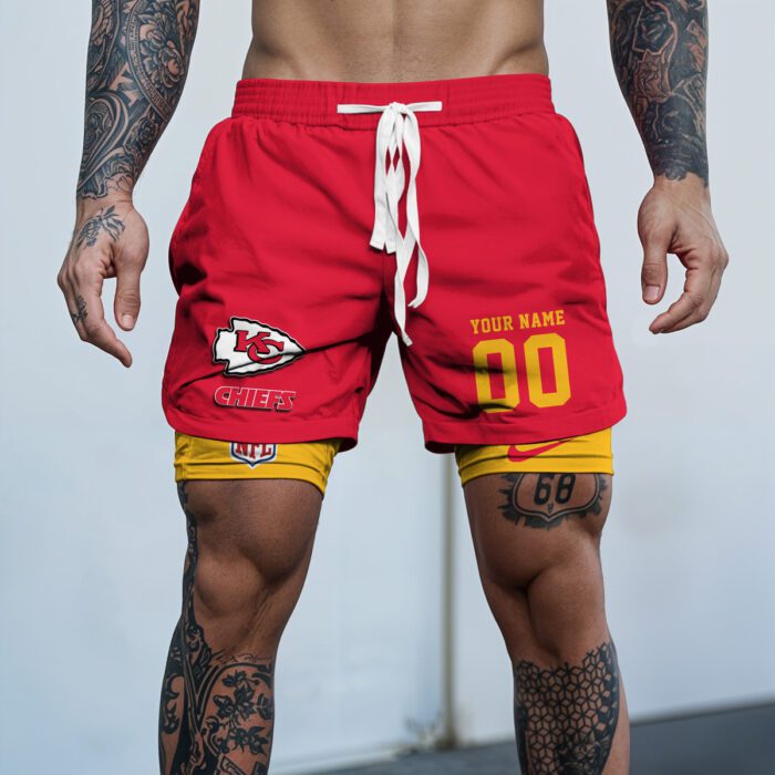 Kansas City Chiefs NFL New Personalized Double Layer Shorts WDS1016