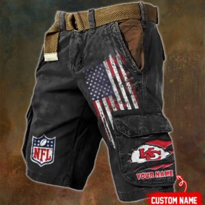 Kansas City Chiefs NFL New Personalized Pocket Print Cargo Shorts V2 MCS1148