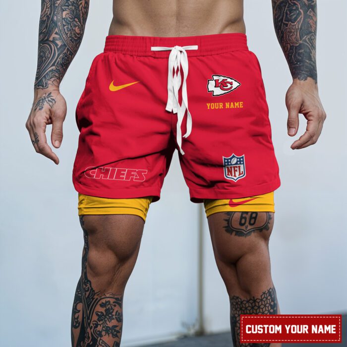 Kansas City Chiefs NFL Personalized Double Layer Shorts For Fans WDS1080