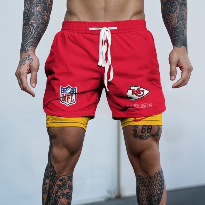 Kansas City Chiefs NFL Personalized Double Layer Shorts WDS1109
