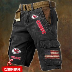 Kansas City Chiefs NFL Personalized Pocket Print Cargo Shorts V2 Independence Day MCS1081
