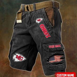 Kansas City Chiefs NFL Vintage Pocket Print Cargo Shorts V2 MCS1211
