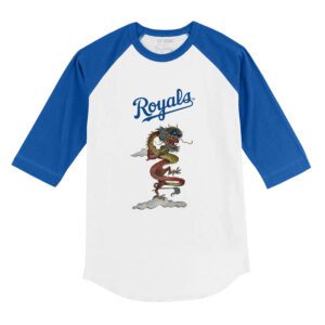 Kansas City Royals 2024 Year of the Dragon 3/4 Royal Blue Sleeve Raglan Shirt