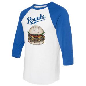 Kansas City Royals Burger 3/4 Royal Blue Sleeve Raglan Shirt