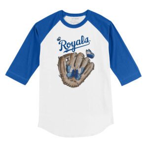 Kansas City Royals Butterfly Glove 3/4 Royal Blue Sleeve Raglan Shirt