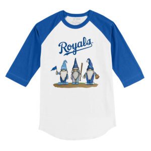 Kansas City Royals Gnomes 3/4 Royal Blue Sleeve Raglan Shirt