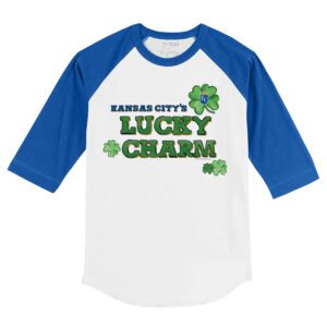 Kansas City Royals Lucky Charm 3/4 Royal Blue Sleeve Raglan Shirt