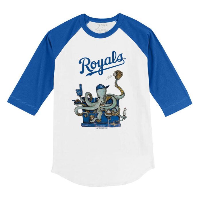 Kansas City Royals Octopus 3/4 Royal Blue Sleeve Raglan Shirt