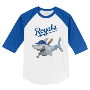 Kansas City Royals Shark 3/4 Royal Blue Sleeve Raglan Shirt