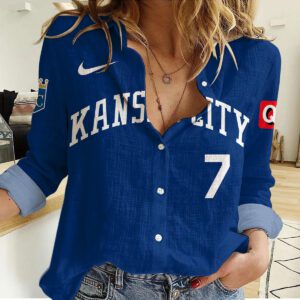 Kansas City Royals Women Casual Shirt Linen Shirt GWS1099